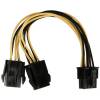 VALUELINE PCI Express Internal Power Splitter Cable EPS 8pin female to 2x6pin male 15cm VLCP 74415V 0.15